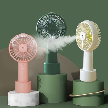 Battery Portable Water Spray Mist Fan Electric USB Rechargeable Handheld Mini Fan Cooling Air Conditioner Humidifier for Outdoor 1