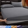 100% Cotton Fitted Sheet with Elastic Bands Non Slip Adjustable Mattress Covers for Single Double King Queen Bed,140/160/200cm 1