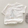 2022 Korean Style Summer Baby Wear Girl Boy Girl Bodysuit Round Collar Beige Cartoon Cotton Thin Jumpsuit Child Clothes E1980 6